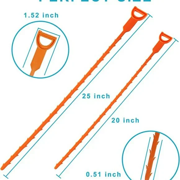 AUSSUA 25 Inch Hair Drain Cleaner Tool, 20 Inch Drain Clog Remover Tool, 5 Pack - Picture 5 of 5